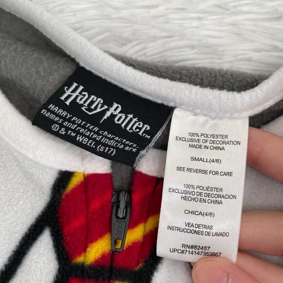 Unisex Harry Potter Fleece Costume Outfit in Gray and Black Size Small (4/6) - Picture 3 of 10